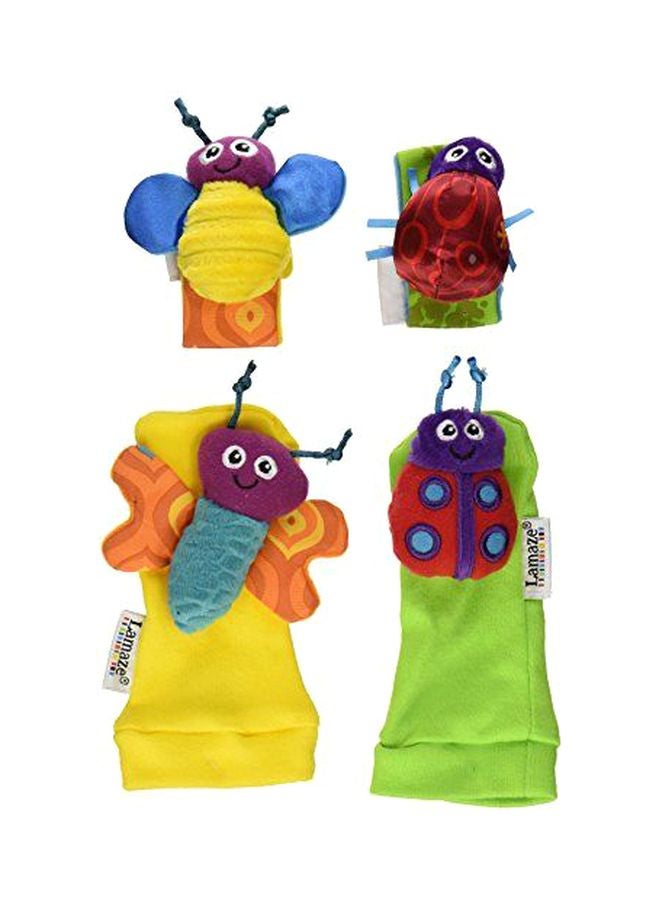 Lamaze 4-Piece Gardenbug Foot Finder And Wrist Rattle Set